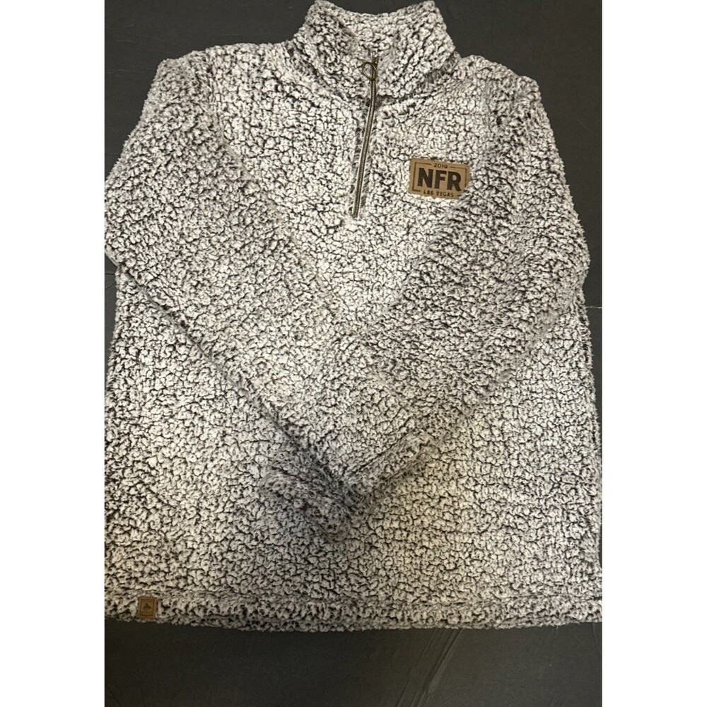 NFR 2019 Las Vegas PRORODEO Sherpa Pullover 1/4 Zip Fleece Grey XL PRCA - Picture 1 of 9